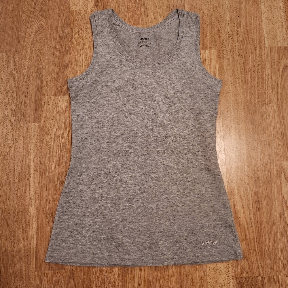 Reebok Cotton Tee Women's Training Activewear Stretch Tank Gray XS